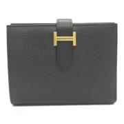 Pre-owned Leather wallets Hermès Vintage , Black , Dames