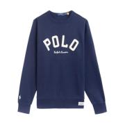 Navy Fleece Sweatshirt RL Stijl Polo Ralph Lauren , Blue , Heren