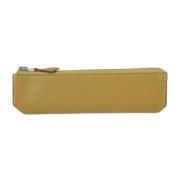 Pre-owned Leather clutches Hermès Vintage , Yellow , Dames