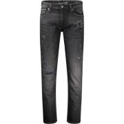 Zwarte Katoenen Slim Jeans & Broek Guess , Black , Heren