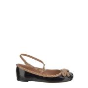 Leren Ballerina Schoenen Valentino Garavani , Black , Dames