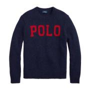 Donkerblauwe Wollen Trui Polo Ralph Lauren , Blue , Heren