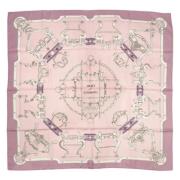 Pre-owned Silk scarves Hermès Vintage , Pink , Dames