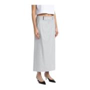 Rechte lange rok in wol en viscose keperstof Peserico , Gray , Dames