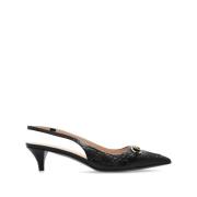 Zwarte hoge slingback met metalen gesp Gucci , Black , Dames