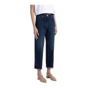 Stretch denim katoenen broek Peserico , Blue , Dames