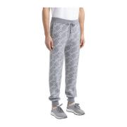 Wollen blend logo broek Peserico , Gray , Heren