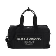 Stijlvolle Nylon Holdall Tas Dolce & Gabbana , Black , Heren