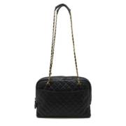 Pre-owned Leather chanel-bags Chanel Vintage , Black , Dames