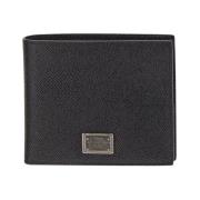 Leren Bifold Portemonnee Dolce & Gabbana , Black , Heren