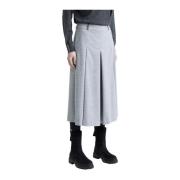 Wol en viscose mix lichte flanellen culottes Peserico , Gray , Dames