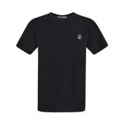 Vos Katoenen T-Shirt Maison Kitsuné , Black , Heren