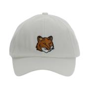 Katoenen Fox Cap Maison Kitsuné , White , Heren