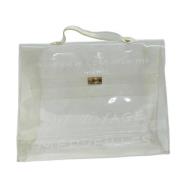 Pre-owned Vinyl handbags Hermès Vintage , White , Dames