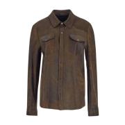 Leren Bay Shirt Salvatore Santoro , Brown , Heren