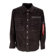 Vintage Grijs Velvet Overshirt met Zakken Alpha Industries , Black , H...