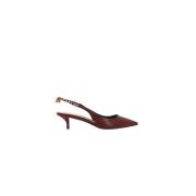 Rode leren slingback hakken Gucci , Brown , Dames