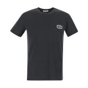 Katoenen Logo T-Shirt Valentino , Black , Heren