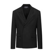 Wollen jas in Melo-stijl Jacquemus , Black , Heren