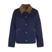 Polyester Jas voor Stijlvolle Outfits Barbour , Blue , Dames