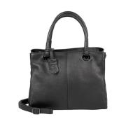 Klassieke Leren Tas Burkely , Black , Dames