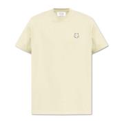 T-shirt met logopatch Maison Kitsuné , Beige , Heren