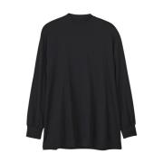 Katoenen Mock Neck Tee Y-3 , Black , Dames