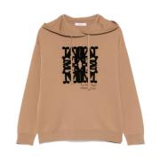 Kameelbruine Trekkoord Hood Sweater Max Mara , Brown , Dames