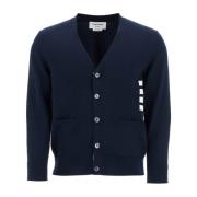 4-Bar Katoenen Vest met Tricolor Detail Thom Browne , Blue , Heren