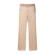 Bloemenkant Flare Broek Ermanno Scervino , Pink , Dames