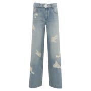 Denim Broek met Rozen Gesp Blugirl , Blue , Dames