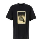 Klassiek Zwart Katoenen T-shirt Oamc , Black , Heren