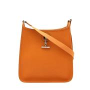 Pre-owned Leather shoulder-bags Hermès Vintage , Orange , Dames