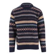 Geometrische Wol Crew Neck Sweater Howlin' , Multicolor , Heren