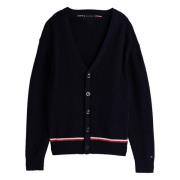 Global Stripe Cardigan in Desert Sky Tommy Hilfiger , Black , Heren