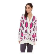 Oversized Cardigan - Off White Cesare Gaspari , Multicolor , Dames