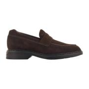 Bruine Suède Loafers Elegante Stijl Hogan , Brown , Heren