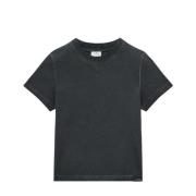 Logo-versierd T-shirt Courrèges , Gray , Dames