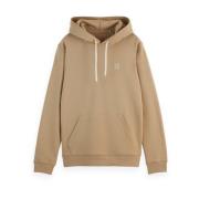 Kern Badge Logo Hoodie Sweatshirt Scotch & Soda , Beige , Heren