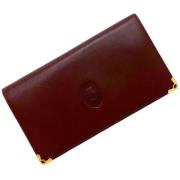 Pre-owned Leather wallets Cartier Vintage , Red , Dames