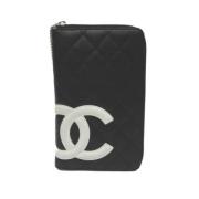 Pre-owned Leather wallets Chanel Vintage , Black , Dames