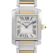 Pre-owned Yellow Gold watches Cartier Vintage , Beige , Dames