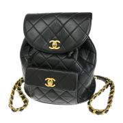 Pre-owned Leather chanel-bags Chanel Vintage , Black , Dames