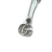 Pre-owned Metal necklaces Gucci Vintage , Gray , Dames