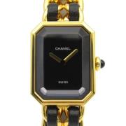 Pre-owned Leather watches Chanel Vintage , Black , Dames