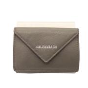 Pre-owned Leather wallets Balenciaga Vintage , Gray , Dames