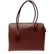 Pre-owned Leather handbags Cartier Vintage , Red , Dames