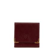 Pre-owned Leather wallets Cartier Vintage , Red , Dames