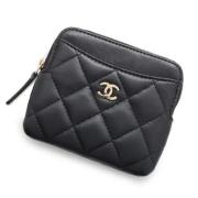 Pre-owned Leather wallets Chanel Vintage , Black , Dames