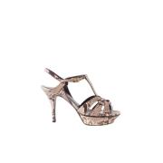 Pre-owned Leather heels Saint Laurent Vintage , Beige , Dames